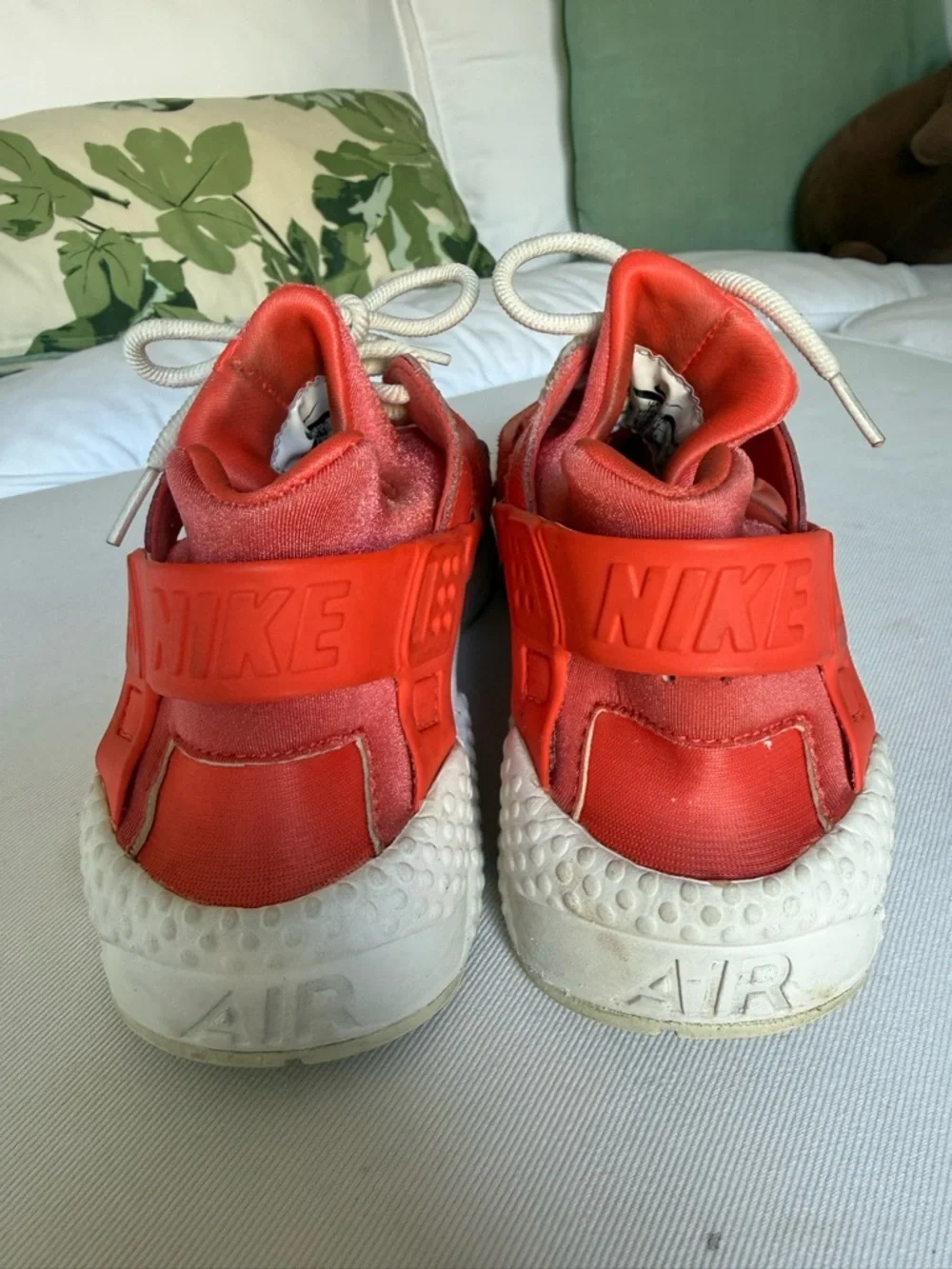 Nike Red Lace-Up Running Shoe with White Accents